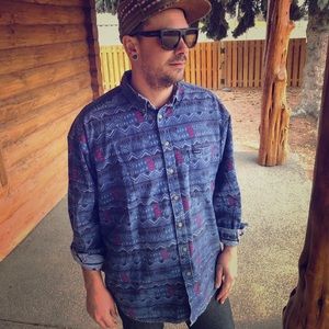 Vintage 80’s Columbia button up L men’s